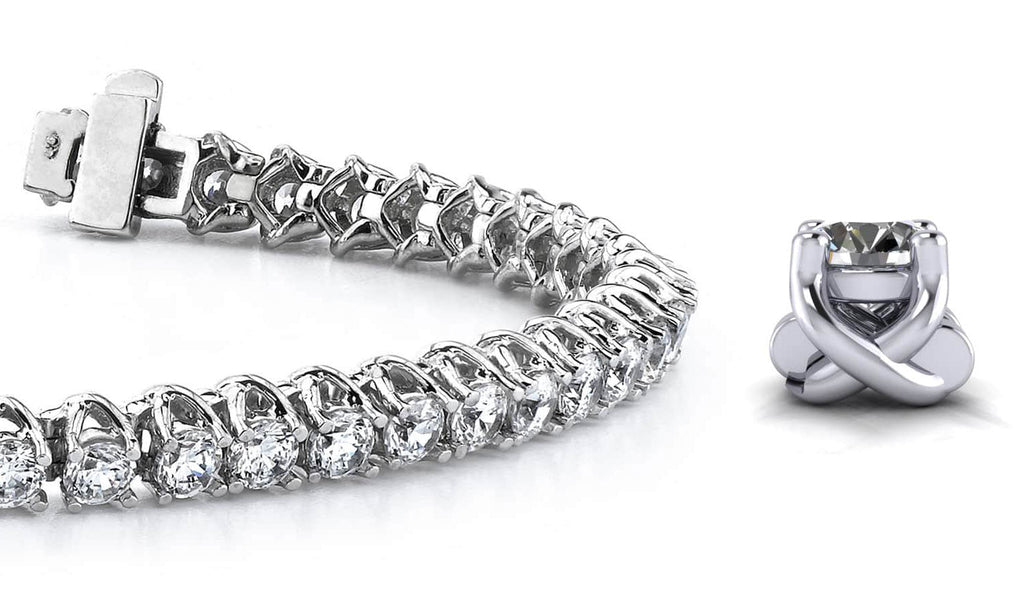 Scoop Link Diamond Strand Diamond Tennis Bracelet with 2.56 ct.(finished) 2.2mm - Luxury Time NYC