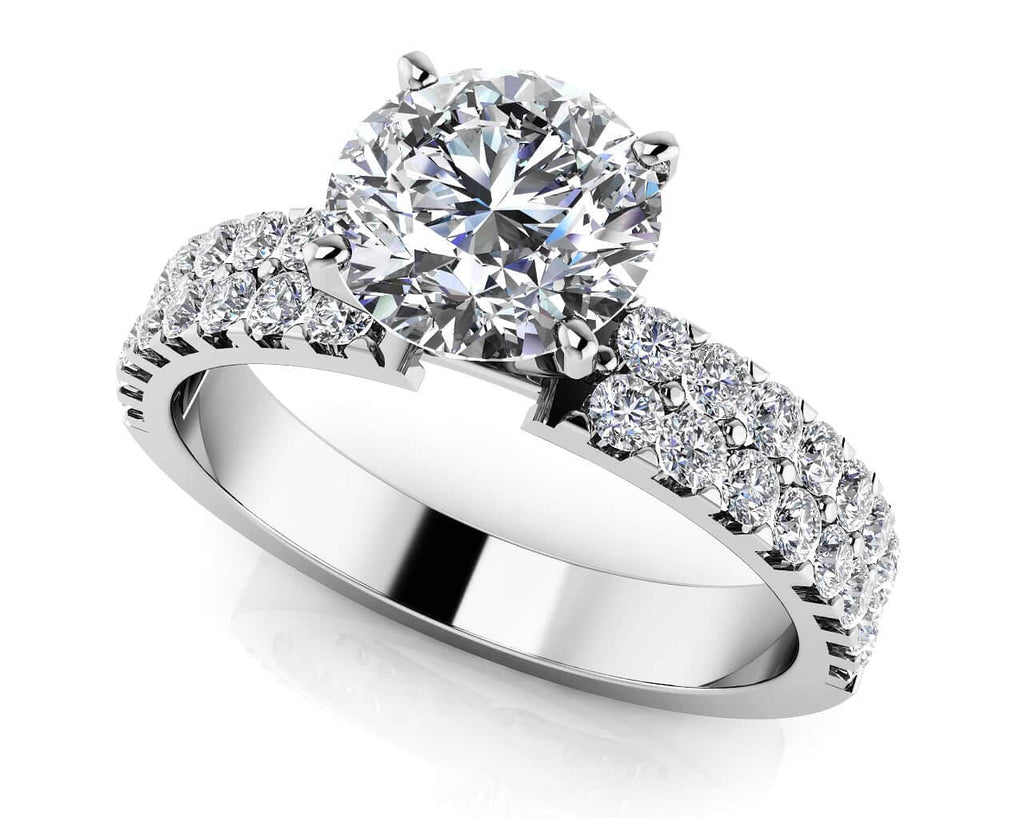 Sea Of Diamonds Diamond Engagement Ring with 0.98 ct. (0.50 ct. center diamond) - Luxury Time NYC