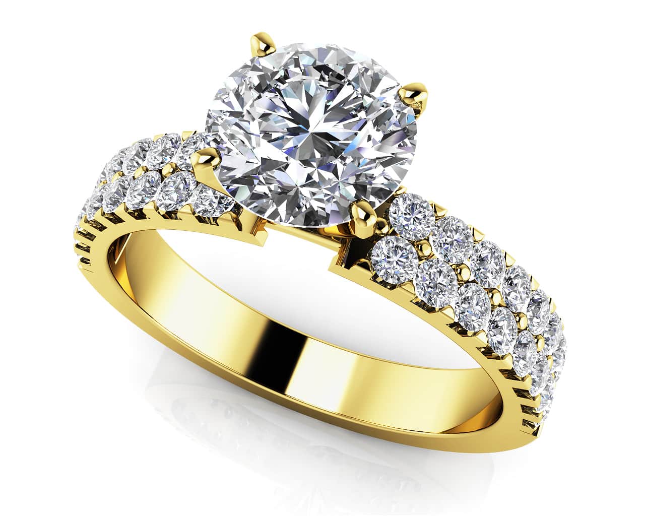 Sea Of Diamonds Diamond Engagement Ring with 1.73 ct. (1.25 ct. center diamond) - Luxury Time NYC