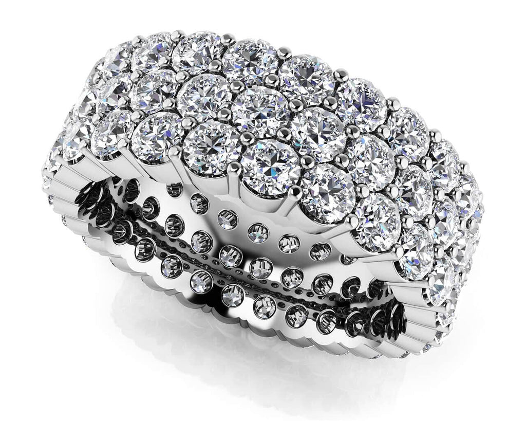 Sensational 3 Row Eternity Diamond Ring with 4.68 ct.(finished) 2.5mm - Luxury Time NYC