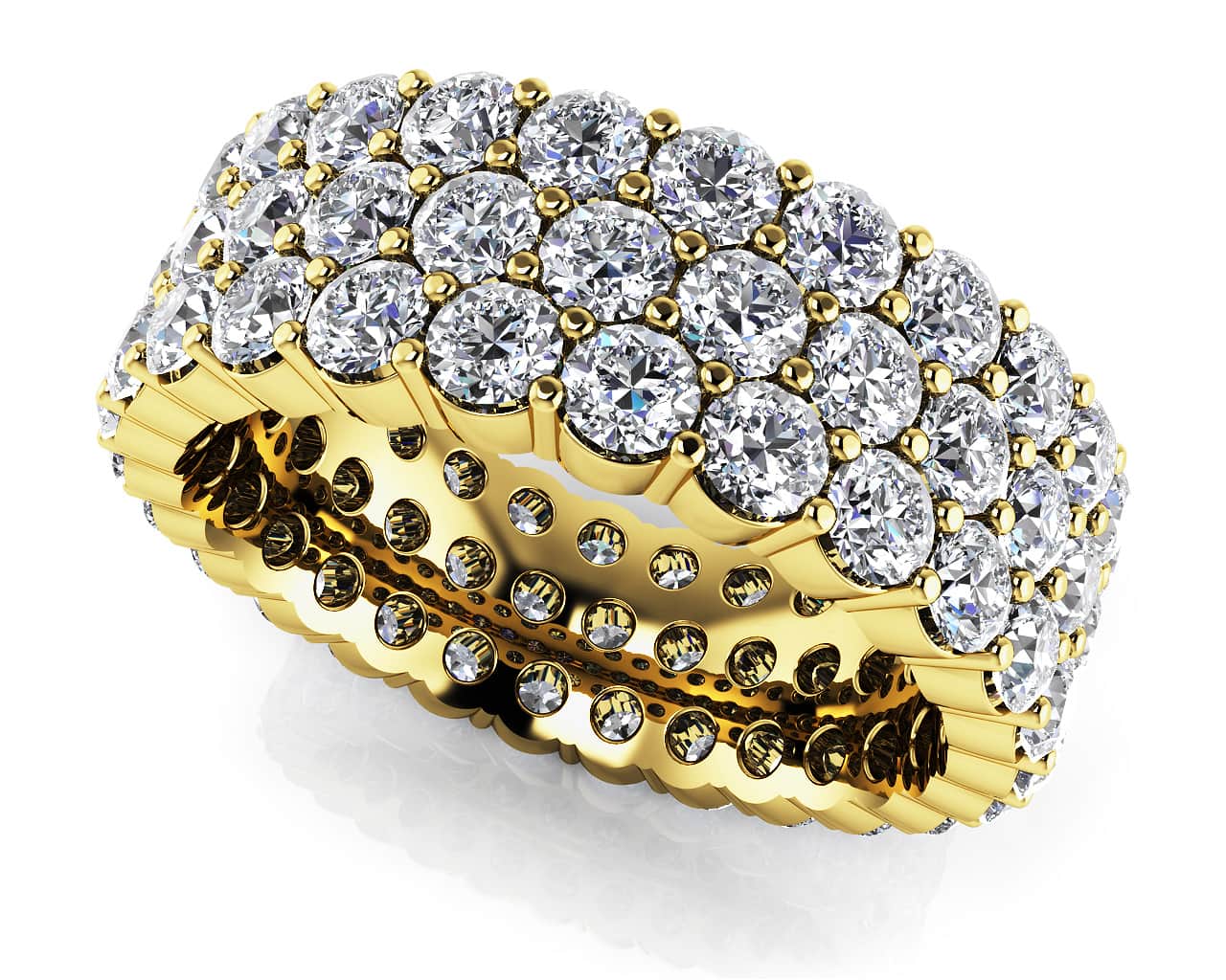 Sensational 3 Row Eternity Lab - Grown Diamond Ring with 4.68 ct.(finished) 2.5mm - Luxury Time NYC