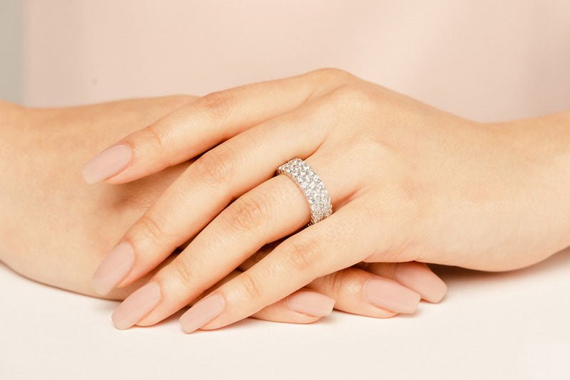 Sensational 3 Row Eternity Lab - Grown Diamond Ring with 4.68 ct.(finished) 2.5mm - Luxury Time NYC