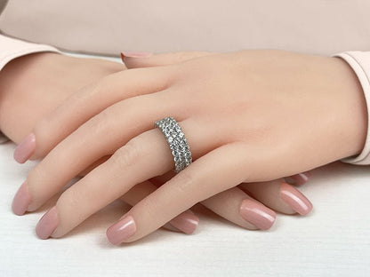 Sensational 3 Row Eternity Lab - Grown Diamond Ring with 4.68 ct.(finished) 2.5mm - Luxury Time NYC