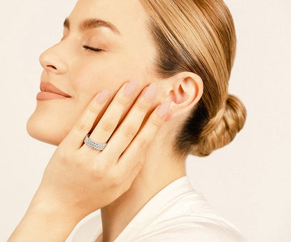 Sensational 3 Row Eternity Lab - Grown Diamond Ring with 4.68 ct.(finished) 2.5mm - Luxury Time NYC