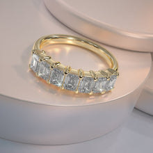 Load image into Gallery viewer, Seven Stone Emerald Cut Diamond Anniversary Diamond Ring with 1.40 ct.(finished) 4x3mm - Luxury Time NYC