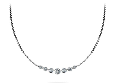 Seven Stone Graduated Chain Necklace Diamond with 0.88 ct.(finished) - Luxury Time NYC