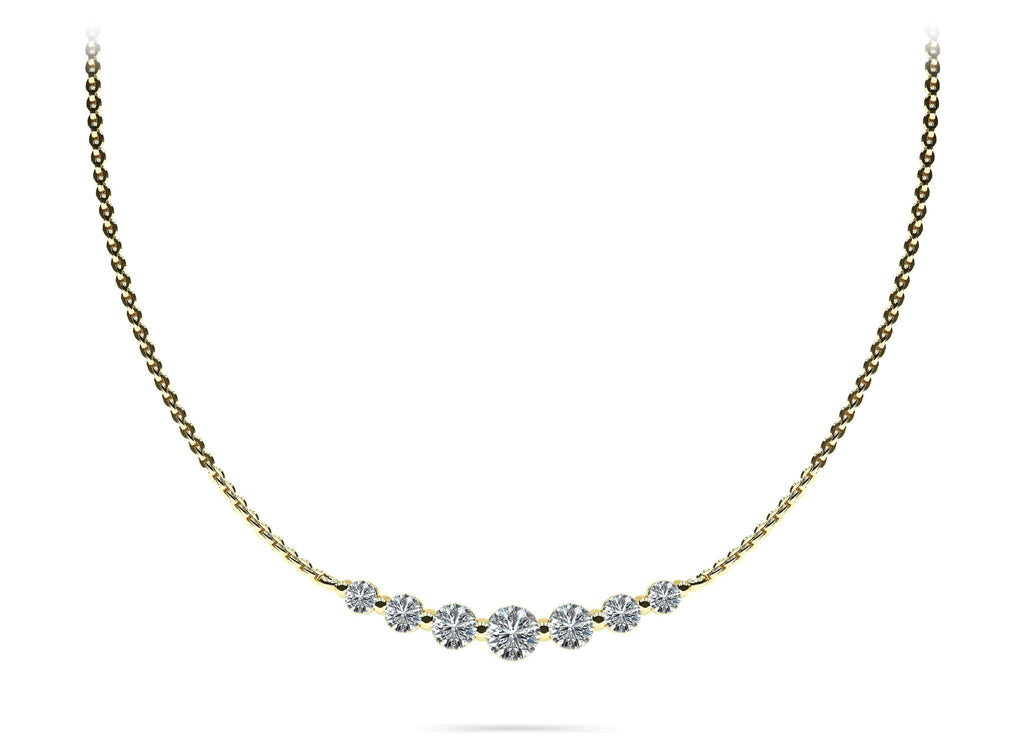 Seven Stone Graduated Chain Necklace Diamond with 0.88 ct.(finished) - Luxury Time NYC