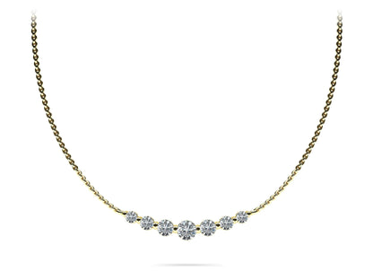 Seven Stone Graduated Chain Necklace Lab - Grown Diamond with 0.88 ct.(finished) - Luxury Time NYC