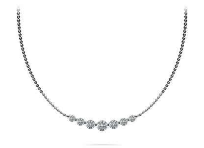 Seven Stone Graduated Chain Necklace Lab - Grown Diamond with 1.60 ct.(finished) - Luxury Time NYC