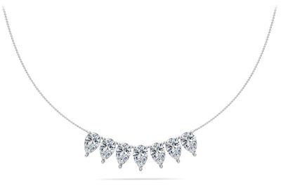 Seven Stone Pear Shape Diamond Necklace with 10.50 ct.(finished) 10x6.5mm - Luxury Time NYC