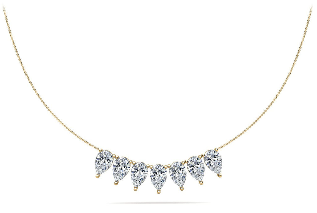 Seven Stone Pear Shape Diamond Necklace with 10.50 ct.(finished) 10x6.5mm - Luxury Time NYC