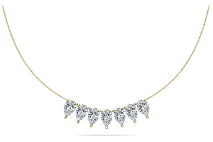 Seven Stone Pear Shape Lab - Grown Diamond Necklace with 1.47 ct.(finished) 5x3mm - Luxury Time NYC