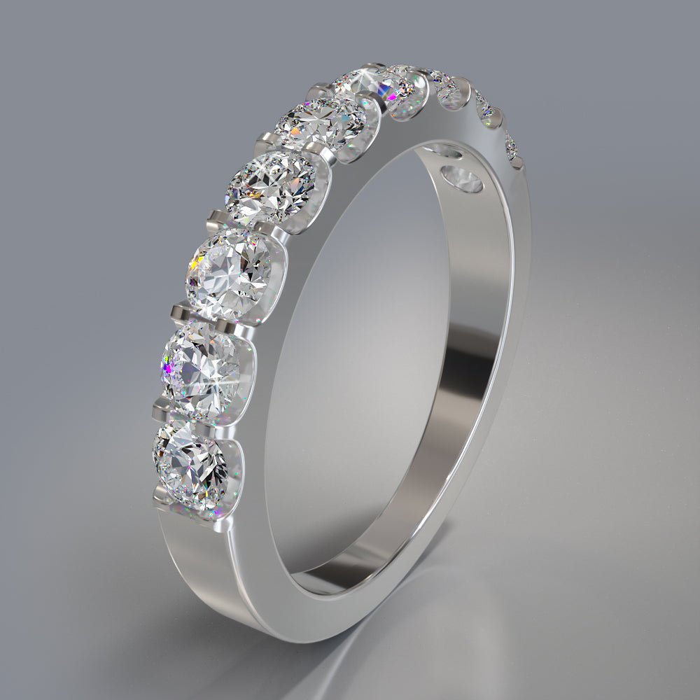 Shared Prong Diamond Anniversary Diamond Ring with 0.43 ct.(finished) 2mm - Luxury Time NYC