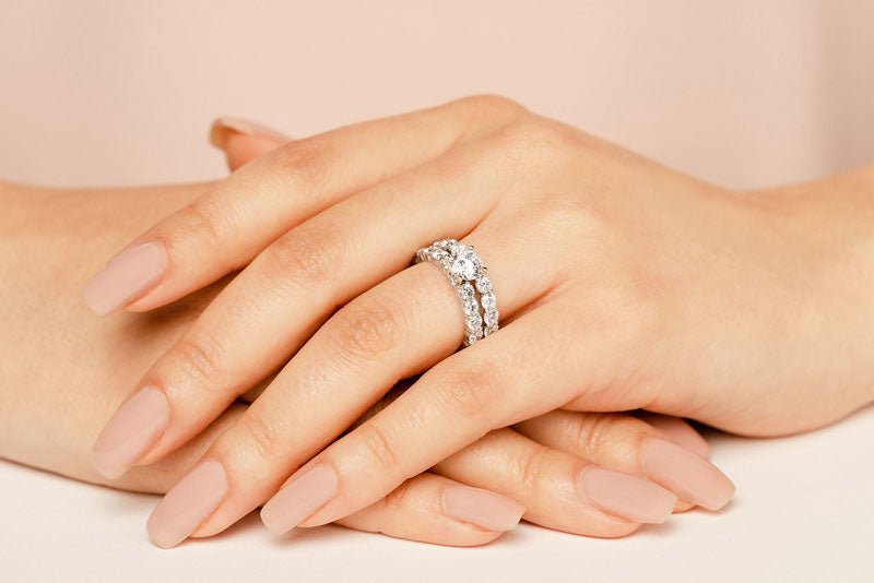 Shared Prong Eternity Style Matching Lab - Grown Diamond Bridal Set with 5.06 ct. (0.75 ct. center diamond) - Luxury Time NYC