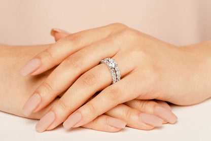 Shared Prong Eternity Style Matching Lab - Grown Diamond Bridal Set with 5.06 ct. (0.75 ct. center diamond) - Luxury Time NYC