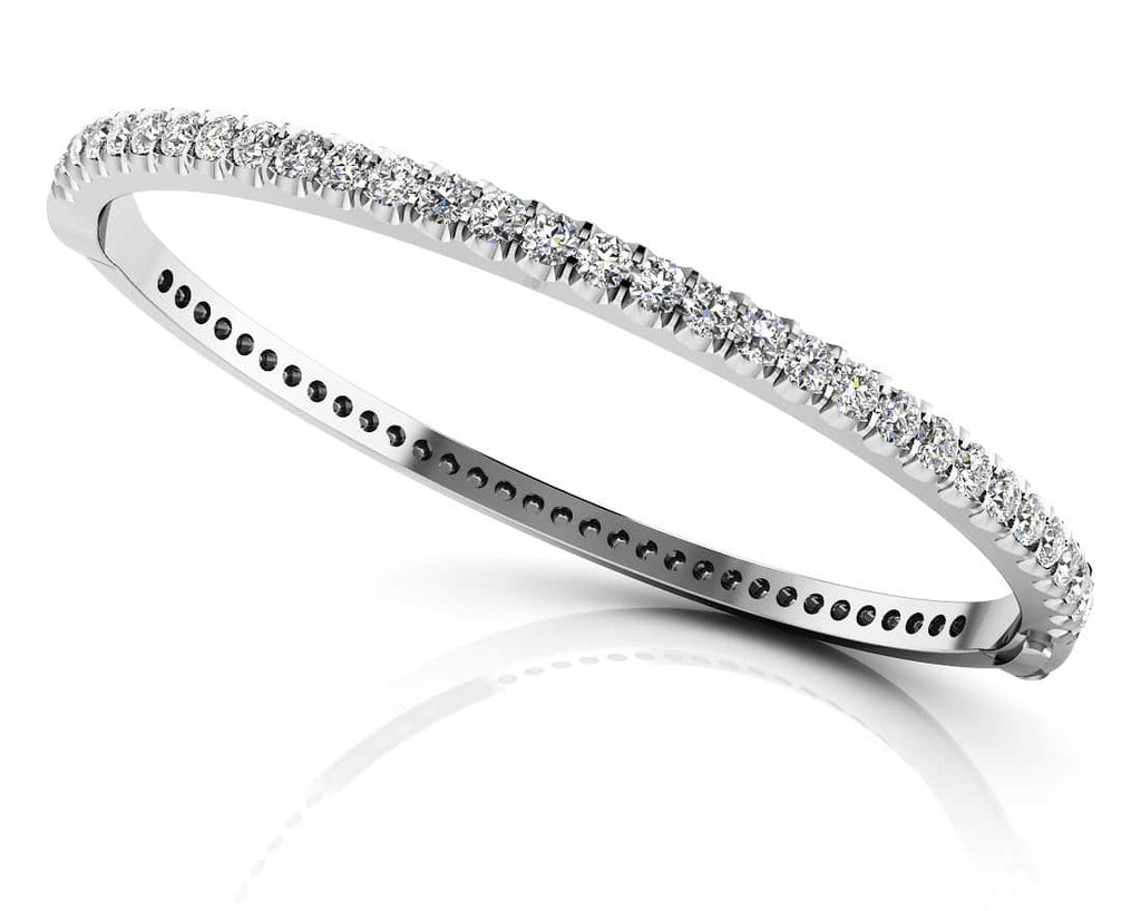 Shared Prong Oval Diamond Bangle with 2.99 ct.(finished) 3.1mm - Luxury Time NYC