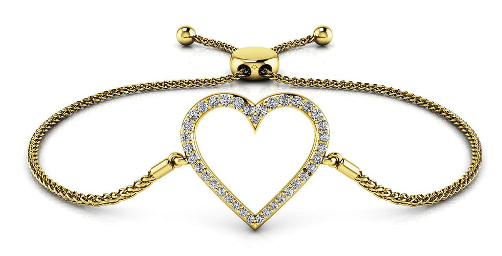 Shimmering Heart Adjustable Diamond Bracelet with 0.31 ct.(finished) - Luxury Time NYC