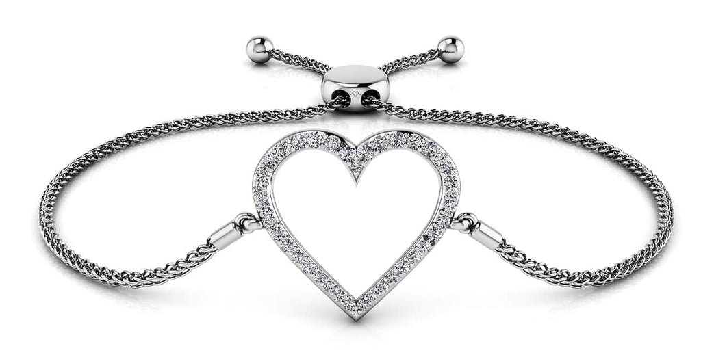 Shimmering Heart Adjustable Lab - Grown Diamond Bracelet with 0.31 ct.(finished) - Luxury Time NYC