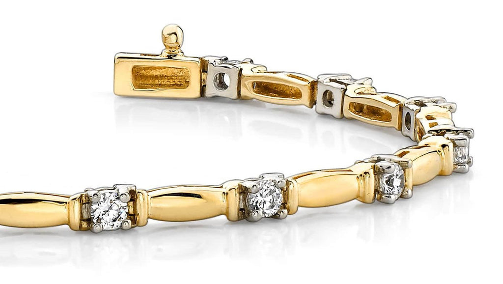 Shiny Column Link Diamond Bracelet with 1.01 ct.(finished) 2.75mm - Luxury Time NYC