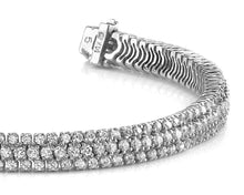 Load image into Gallery viewer, Showstopper Triple Row Diamond Bracelet with 4.54 ct.(finished) 1.5mm, 1.8mm - Luxury Time NYC