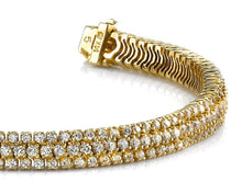 Load image into Gallery viewer, Showstopper Triple Row Diamond Bracelet with 8.98 ct.(finished) 2mm, 2.5mm - Luxury Time NYC