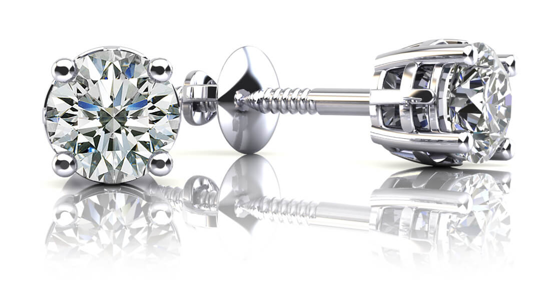 Sign of Faith Diamond Studs With Cross Setting Lab - Grown Diamond with 1.00 ct.(finished) 5mm - Luxury Time NYC