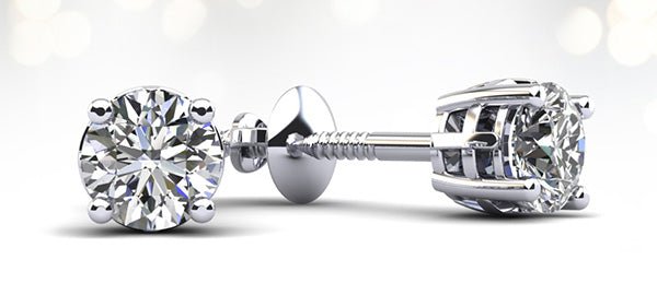 Sign of Faith Diamond Studs With Cross Setting Lab - Grown Diamond with 1.00 ct.(finished) 5mm - Luxury Time NYC