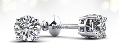 Sign of Faith Diamond Studs With Cross Setting Lab - Grown Diamond with 1.00 ct.(finished) 5mm - Luxury Time NYC