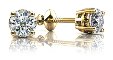 Sign of Faith Diamond Studs With Cross Setting Lab - Grown Diamond with 2.20 ct.(finished) 6.75mm - Luxury Time NYC