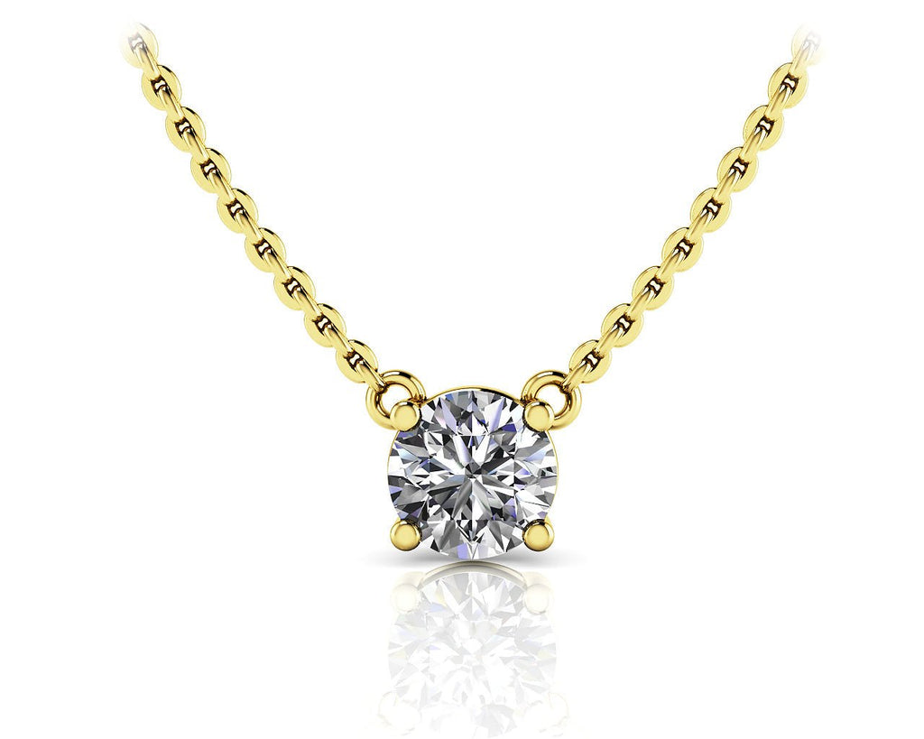 Simply Divine Diamond Solitaire Diamond Pendant with 0.25 ct.(finished) 4mm - Luxury Time NYC