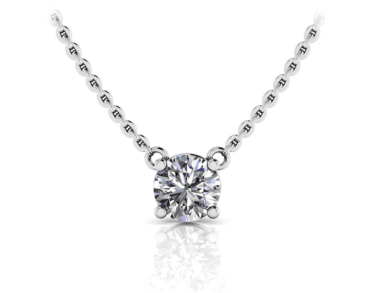 Simply Divine Diamond Solitaire Diamond Pendant with 1.50 ct.(finished) 7.4mm - Luxury Time NYC