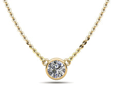 Load image into Gallery viewer, Simply Solitaire Bezel Set Diamond Pendant with 0.25 ct.(finished) 4mm - Luxury Time NYC