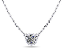 Load image into Gallery viewer, Simply Solitaire Bezel Set Diamond Pendant with 0.50 ct.(finished) 5mm - Luxury Time NYC