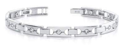Single Diamond Buckle Link Lab - Grown Diamond Bracelet with 0.95 ct.(finished) 2.9mm - Luxury Time NYC
