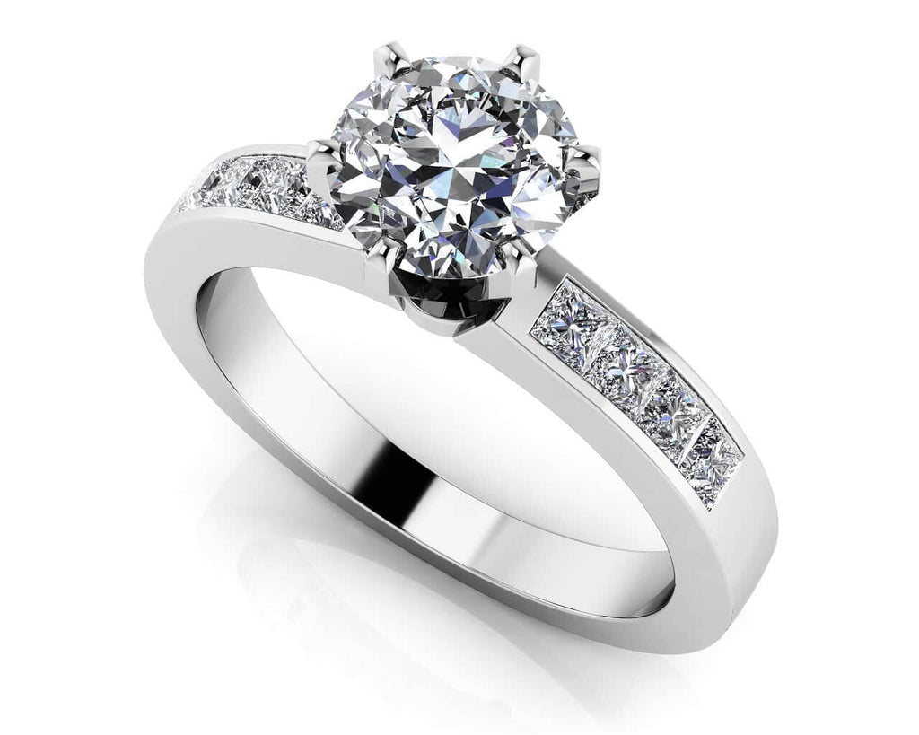 Six Prong Center Stone Lab - Grown Diamond Engagement Ring with 1.23 ct. (0.75 ct. center diamond) - Luxury Time NYC