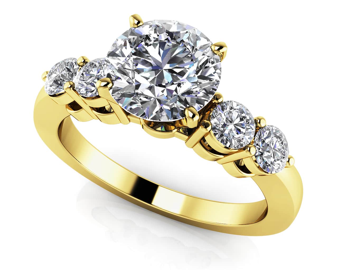 Six Prong Lab - Grown Diamond Engagement Ring with 1.17 ct. (0.75 ct. center diamond) - Luxury Time NYC