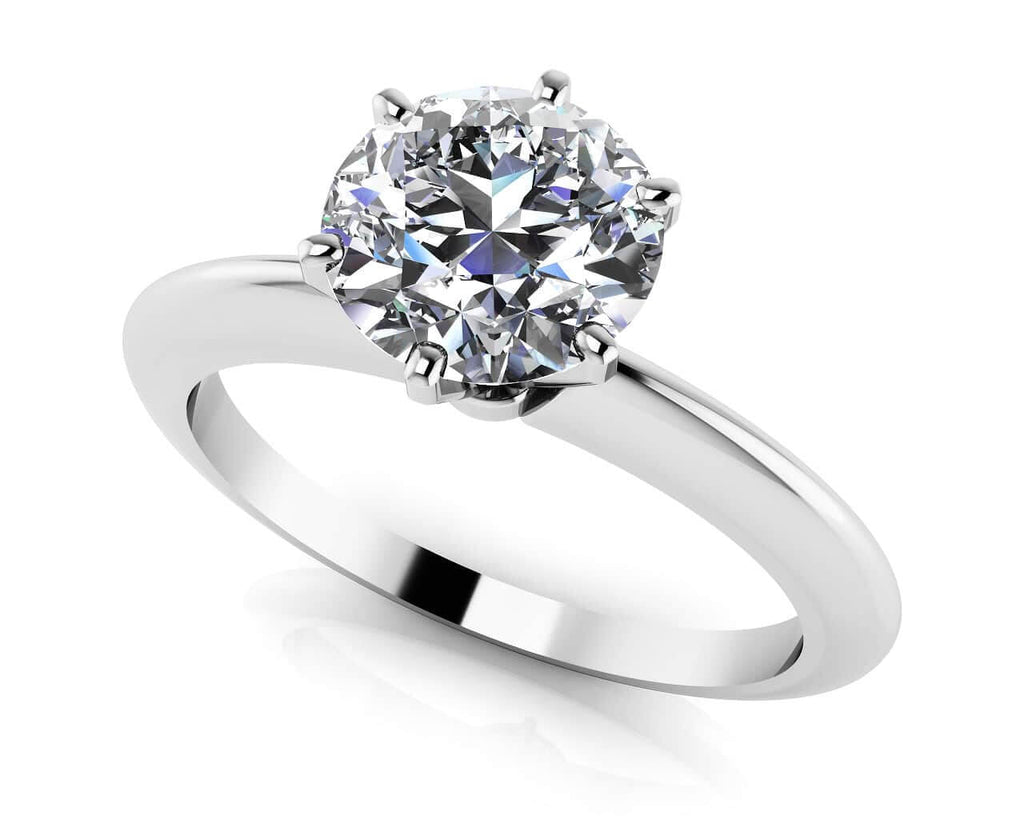 Six Prong Round Lab - Grown Diamond Solitaire Ring with 0.75 ct.(finished) 5.7mm - Luxury Time NYC