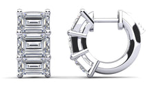 Load image into Gallery viewer, Six Stone Emerald Cut Diamond Hoops Diamond with 0.96 ct.(finished) 3.6x2.7mm - Luxury Time NYC