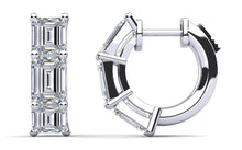 Load image into Gallery viewer, Six Stone Emerald Cut Diamond Huggie Hoops Diamond with 1.20 ct.(finished) 4x3mm - Luxury Time NYC