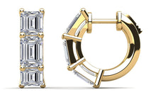 Load image into Gallery viewer, Six Stone Emerald Cut Diamond Huggie Hoops Lab - Grown Diamond with 1.50 ct.(finished) 4.3x3.2mm - Luxury Time NYC