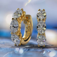 Load image into Gallery viewer, Six Stone Oval Diamond Hoop Earrings with 1.20 ct.(finished) 4x3mm - Luxury Time NYC