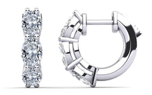 Load image into Gallery viewer, Six Stone Oval Diamond Hoop Earrings with 1.20 ct.(finished) 4x3mm - Luxury Time NYC