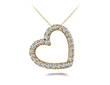 Load image into Gallery viewer, Slanted Diamond Heart Diamond Pendant with 0.45 ct.(finished) 1.5mm - Luxury Time NYC