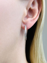 Load image into Gallery viewer, Small Prong Set Diamond Lined Hoops Diamond with 0.46 ct.(finished) 1.3mm - Luxury Time NYC