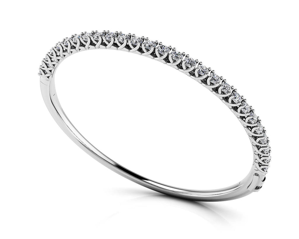 Soft Twist Four Prong Diamond Bangle with 4.00 ct.(finished) 3.5mm - Luxury Time NYC