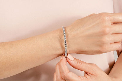 Soft Twist Four Prong Lab - Grown Diamond Bangle with 2.84 ct.(finished) 3mm - Luxury Time NYC