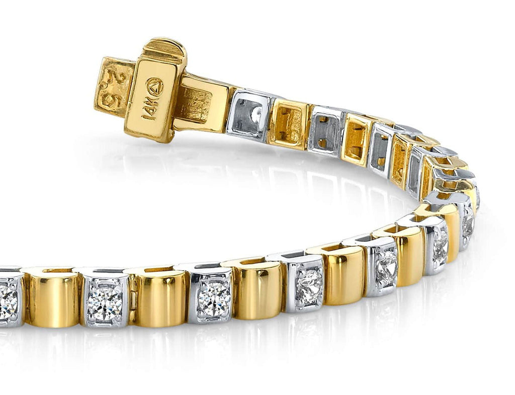 Solid Box Link Diamond Bracelet with 0.98 ct.(finished) 2.25mm - Luxury Time NYC