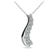 Load image into Gallery viewer, Solid Curve Diamond Journey Necklace Diamond with 0.23 ct.(finished) - Luxury Time NYC