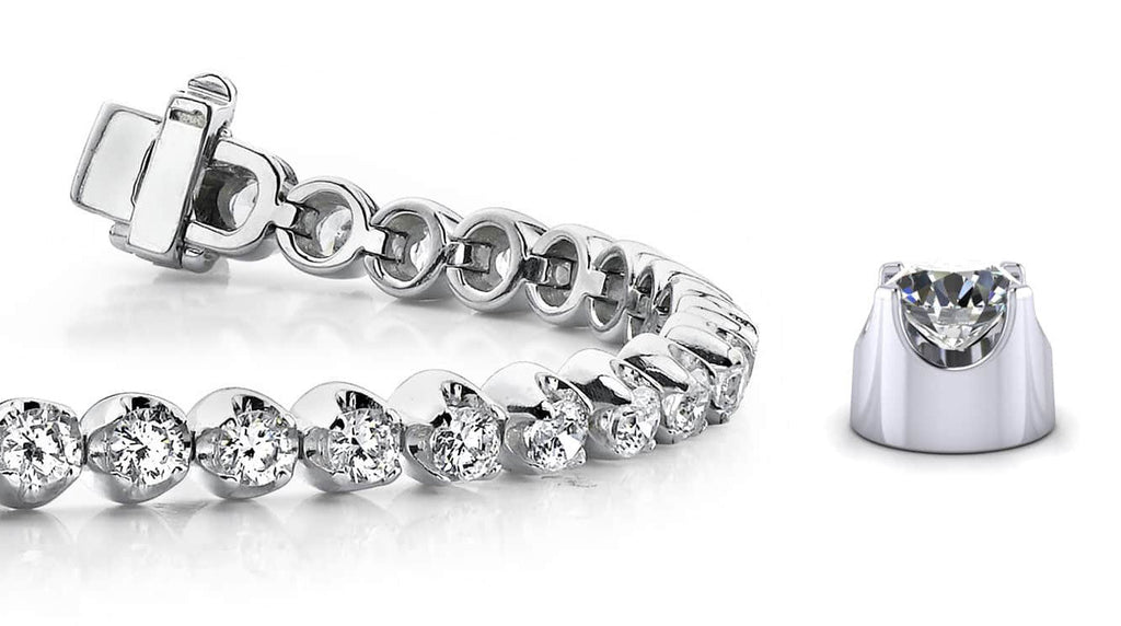 Solid Nugget Lab - Grown Diamond Tennis Bracelet with 3.98 ct.(finished) 2.9mm - Luxury Time NYC