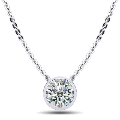 Solitaire Brilliant Round Diamond Pendant with 0.75 ct.(finished) 5.7mm - Luxury Time NYC